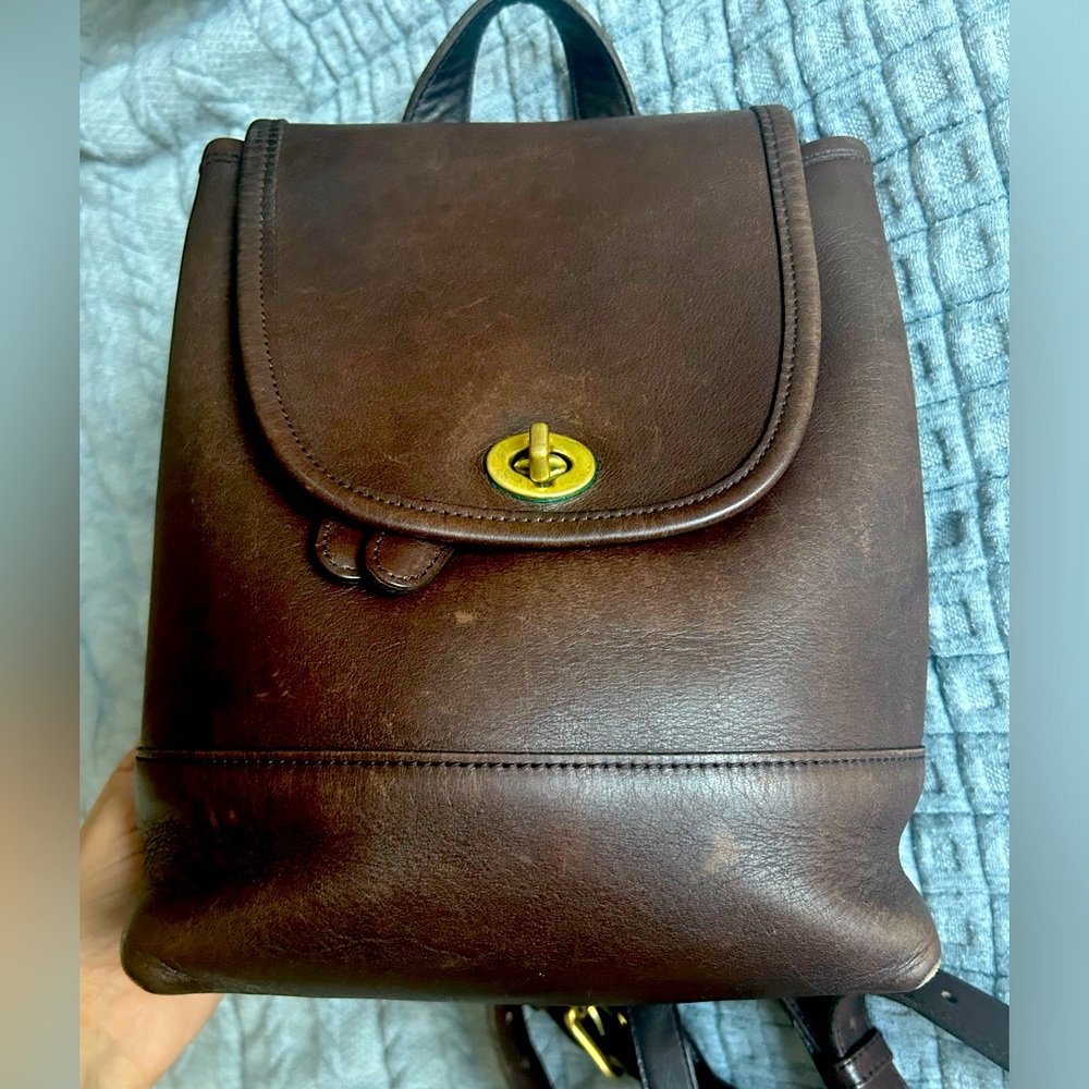 Vintage Coach Mini Daypack Mahogany backpack